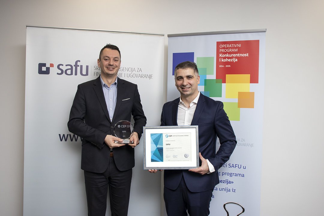 Certifikat Poslodavac Partner dodijeljen SAFU