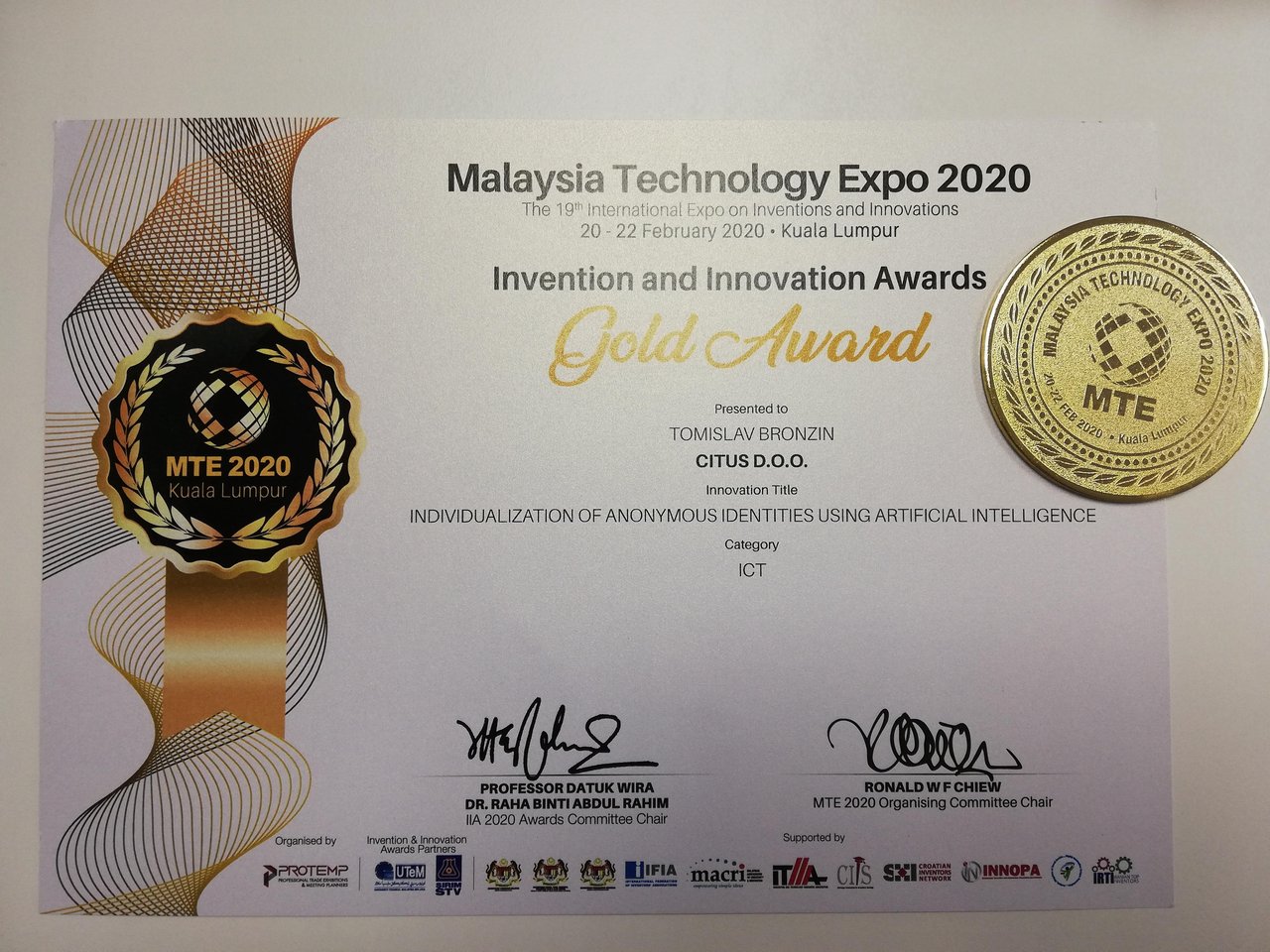 Zlatna medalja za tvrtku Citus