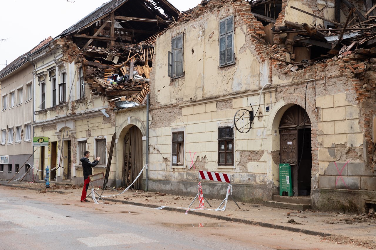 Posljedice razornog potresa u Petrinji, centar Petrinje nakon potresa