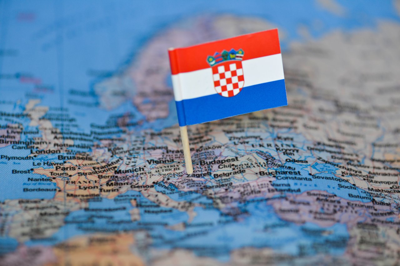 <p>Map with flag of Croatia</p>