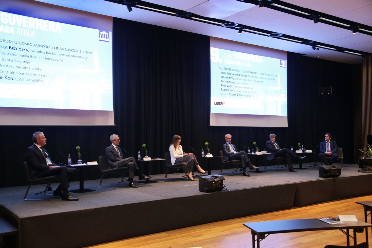9. SUSRET GUVERNERA I BANKARA REGIJE, Post - Covid sindrom u gospodarskom i financijskom sustavu, Radoje Žugić, Boštjan Vasle, Anita Angelovska Bezhoska, Boris Vujčić, Senad Softić, Velimir Šonje