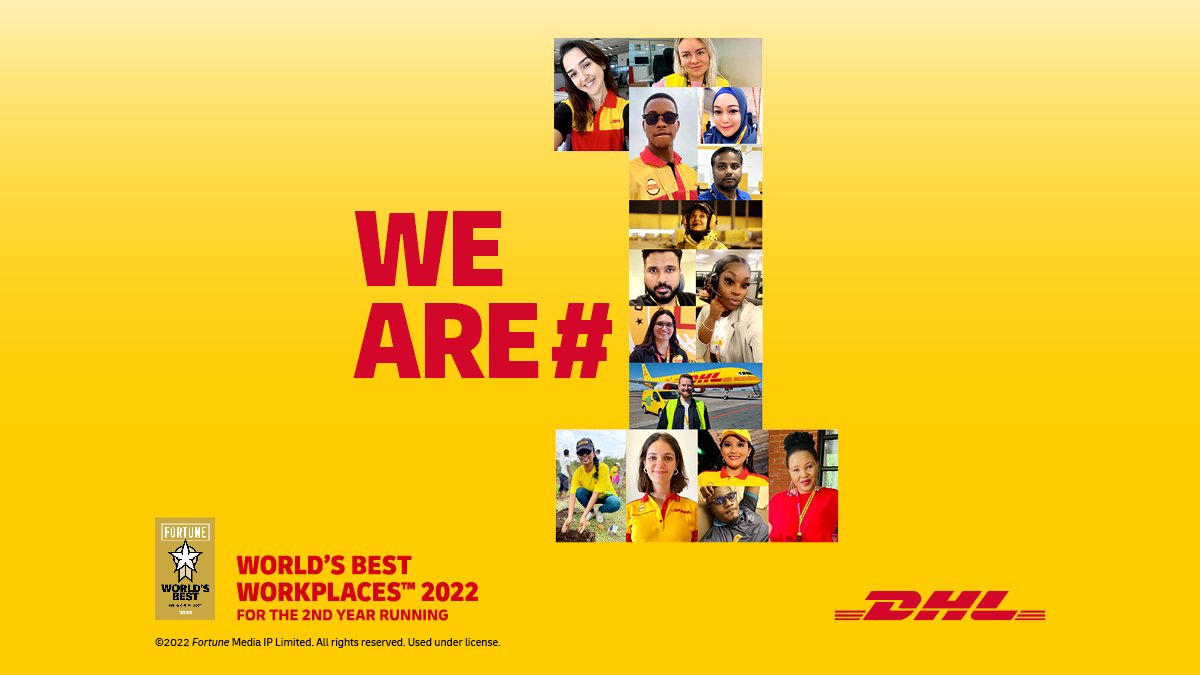 DHL Express und 2022 gewinnt den Titel als bester globaler Arbeitgeber