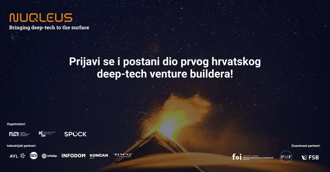 Bewerbungen für den ersten kroatischen Deep-Tech Venture Builder Nuqleus, das Programm von FER und ICENT für zukünftige kroatische Technologieriesen geöffnet!