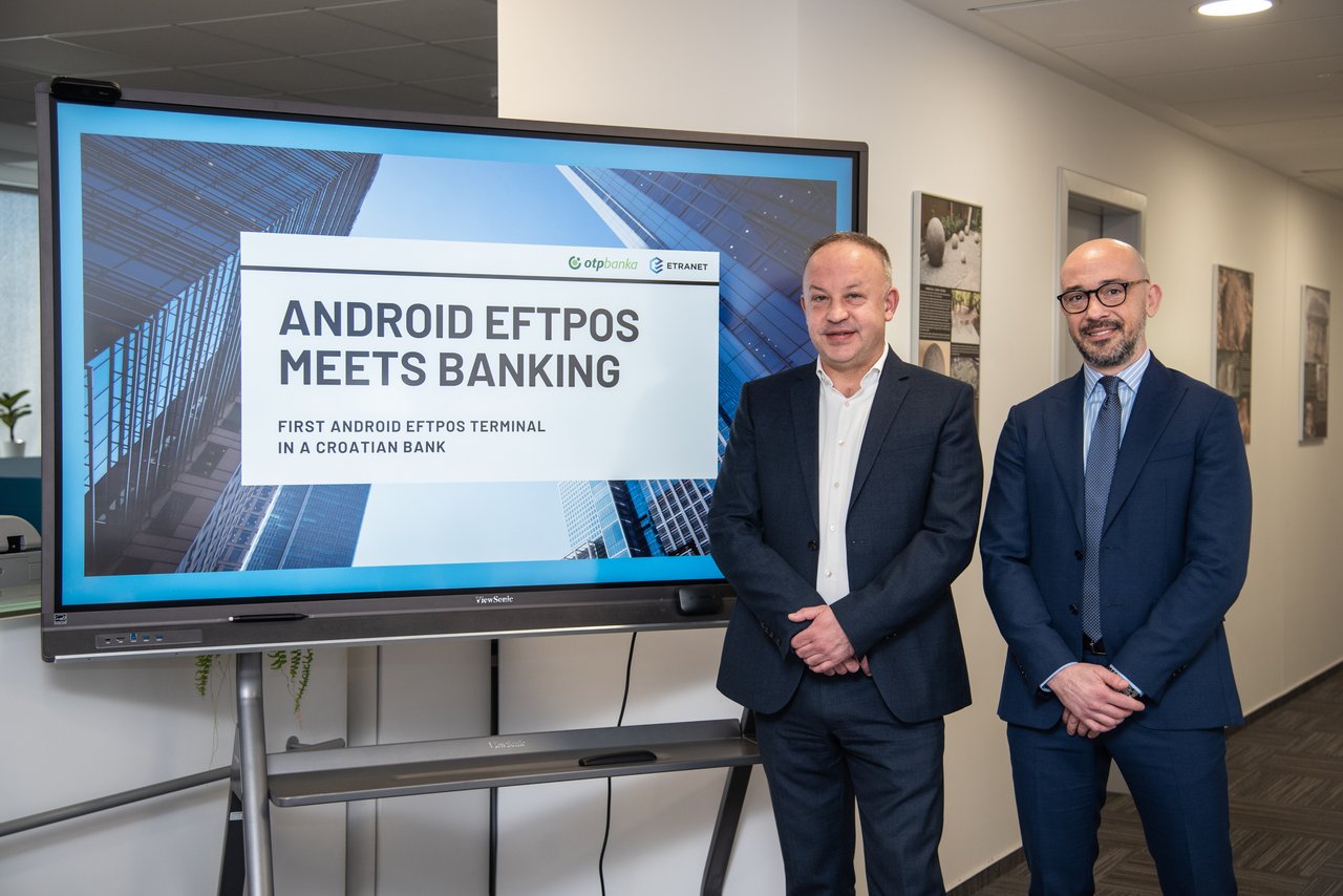 ETRANET Gruppe und OTP Bank als Erste in Kroatien, die intelligente Android EFTPOS-Terminals im Bankgeschäft einführen