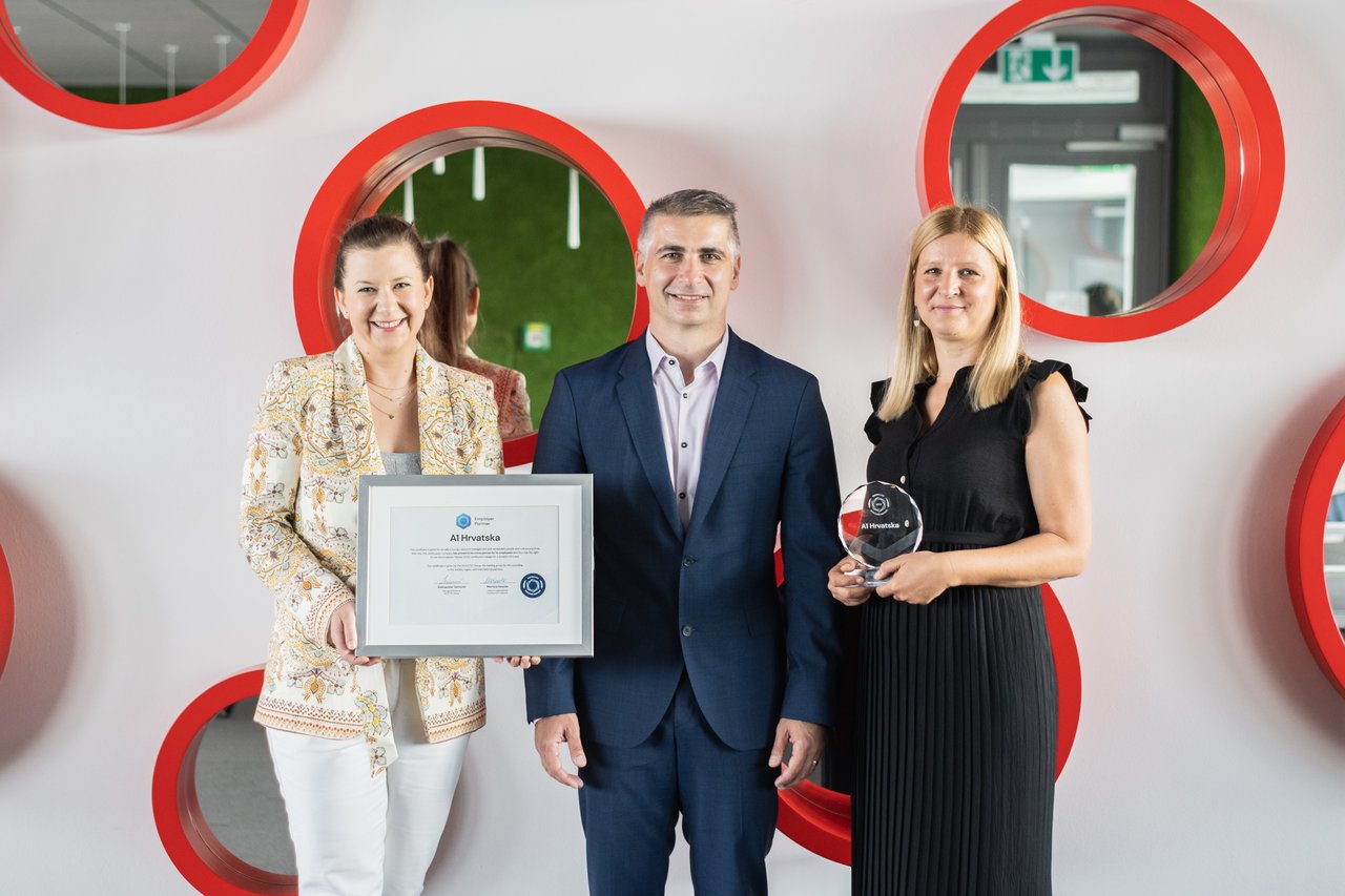A1 Hrvatska gehört zu den besten 10 Prozent der Arbeitgeber in Kroatien gemäß HR-Qualität