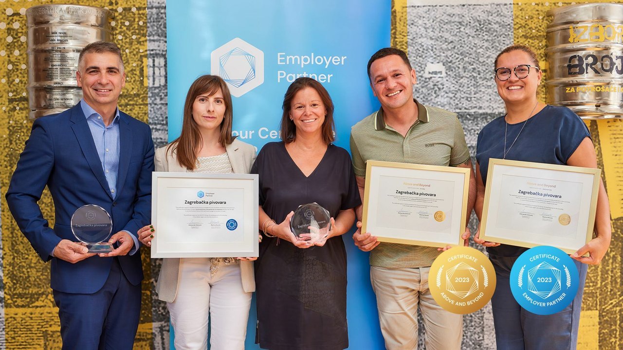 Eine lange Tradition der Exzellenz: Zagrebačka Pivovara und Molson Coors BH erwerben erneut die Zertifikate Arbeitgeberpartner und Above and Beyond