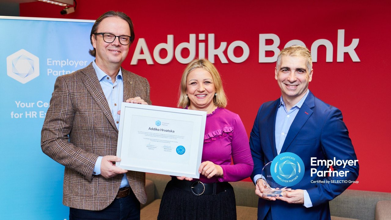 Addiko Bank erhält zum fünften Mal das prestigeträchtige Arbeitgeber-Partner-Zertifikat