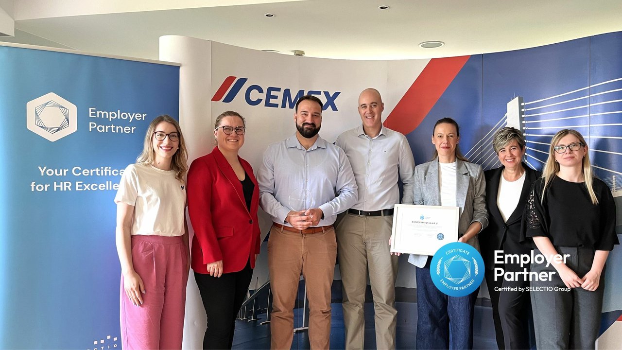 Cemex bestätigt Engagement für qualitativ hochwertige Arbeitsplätze mit einem weiteren Arbeitgeberpartner-Zertifikat