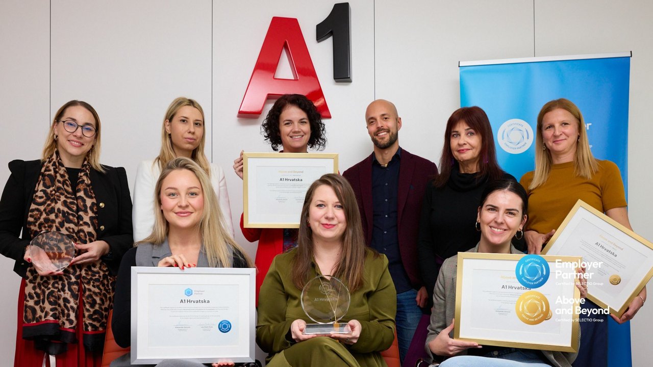 A1 Kroatien hat vier prestigeträchtige SELECTIO Group-Zertifikate für HR-Exzellenz erhalten
