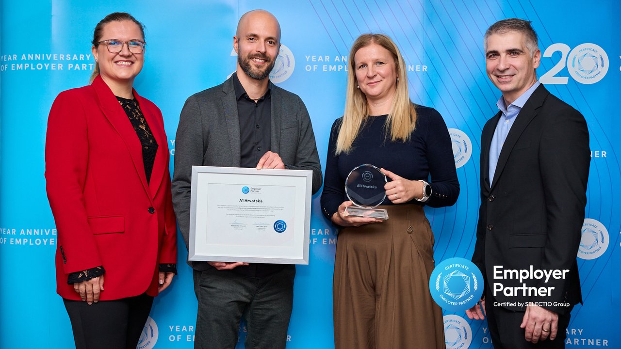 A1 Hrvatska gehört zu den besten 10 Prozent der Arbeitgeber in der Region