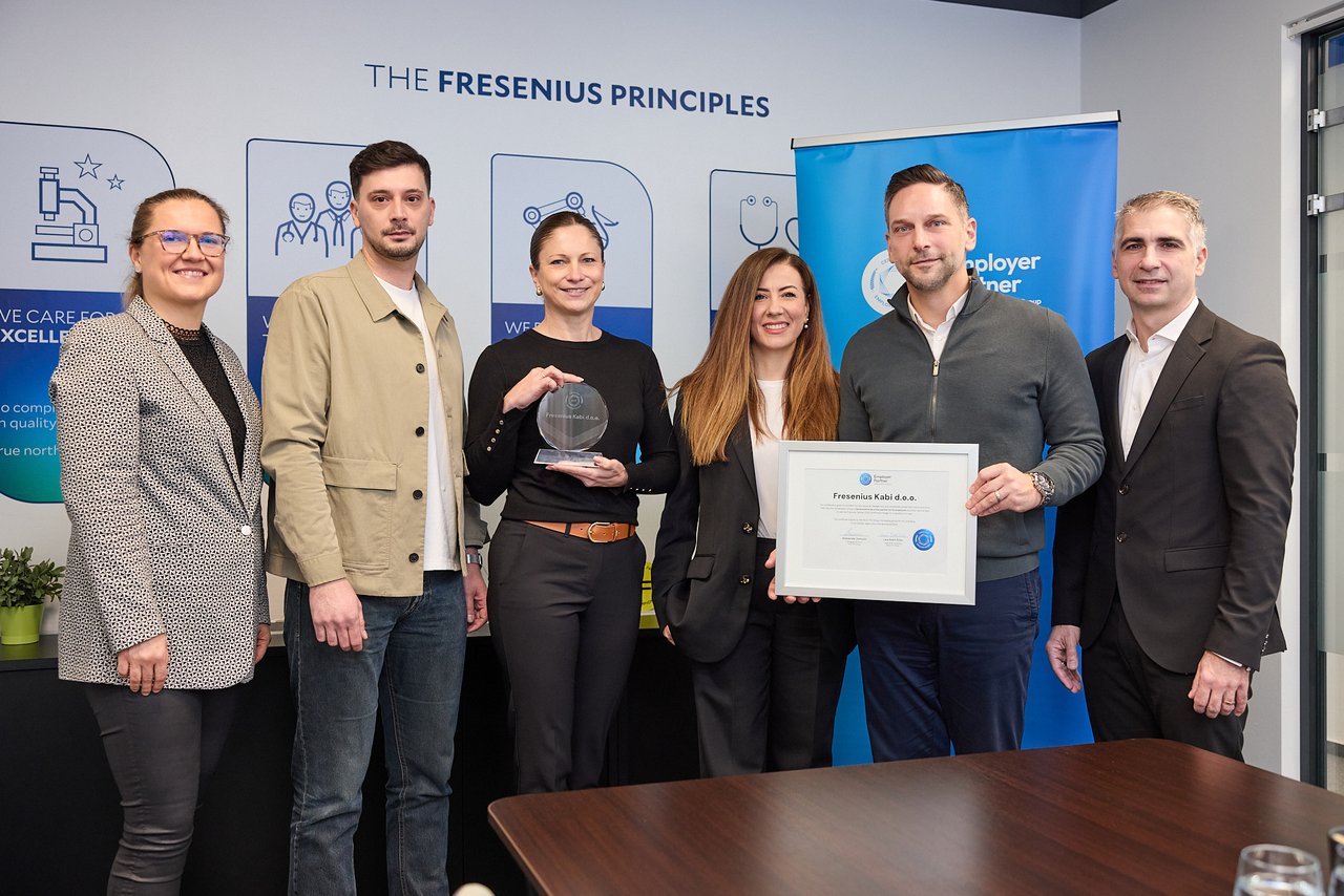 Fresenius Kabi Croatia: Receives Employer Partner Certificate for the Second Consecutive Year