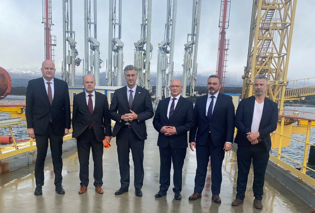 Plenković Visits Janaf Terminal in Krk