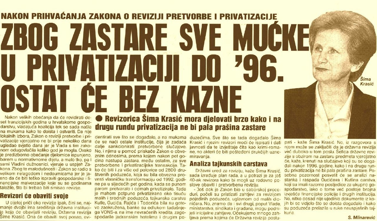 The Law That Diagnosed and Forgave Crime in Privatization