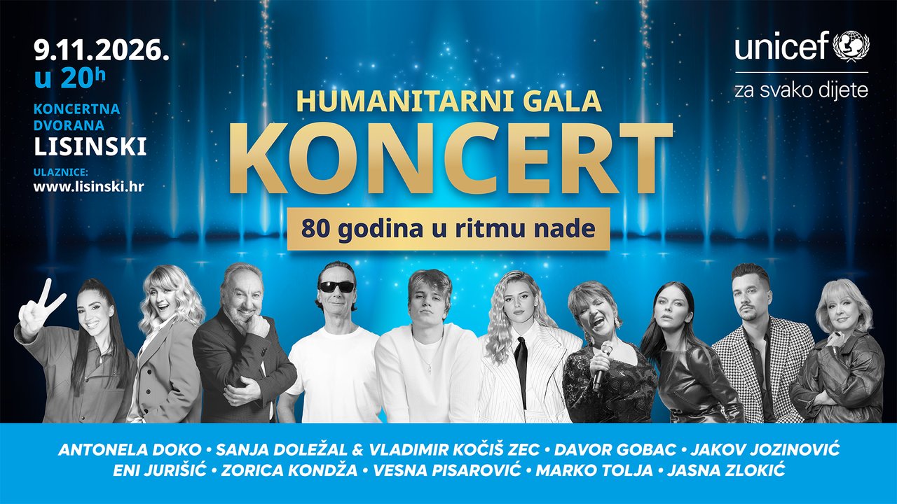 UNICEF Celebrates 80 Years of Action with a Humanitarian Concert in Lisinski