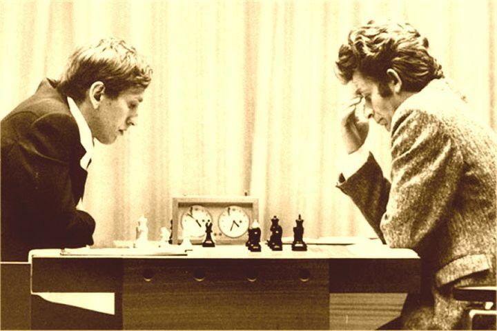 <p>Bobby Fischer i Boris Spaski <br>
<br>
<br>
 </p>