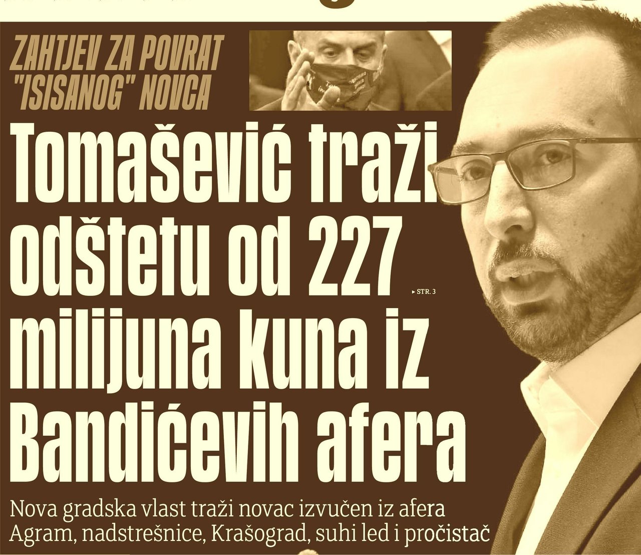 <p>Naslovnica Jutarnjeg lista</p>