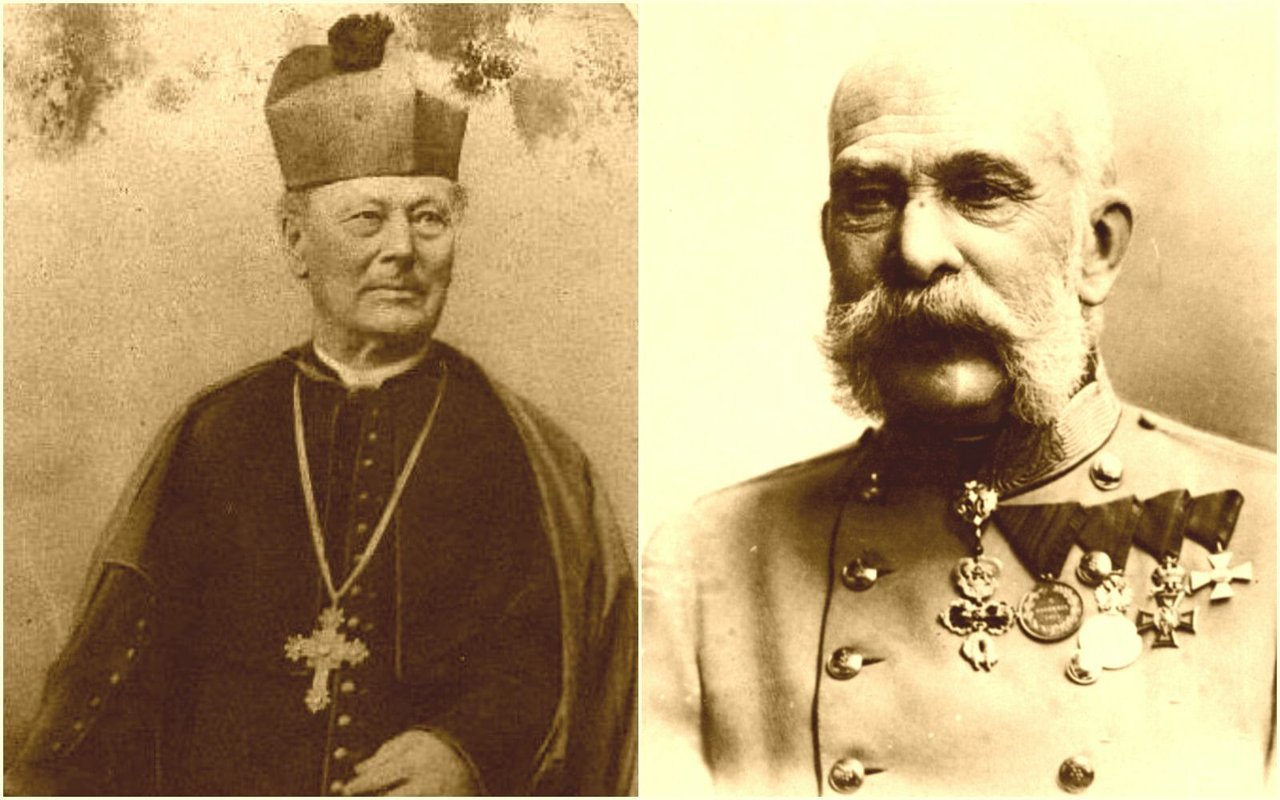 <p>Biskup Josip Juraj Strossmayer i car Franjo Josip I.<br>
</p>