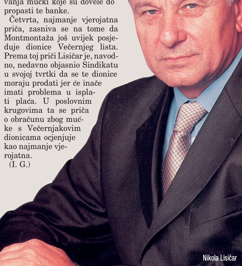Ranjavanja većinskog vlasnika Montmontaže Nikole Lisičara