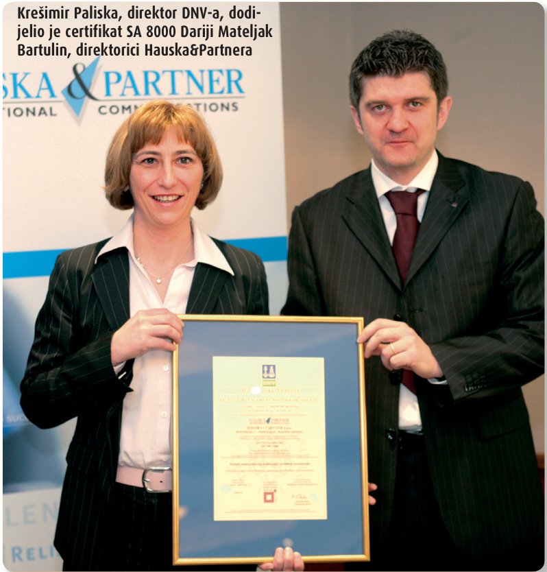 Hauska&Partner dobili certifikat o društvenoj odgovornosti