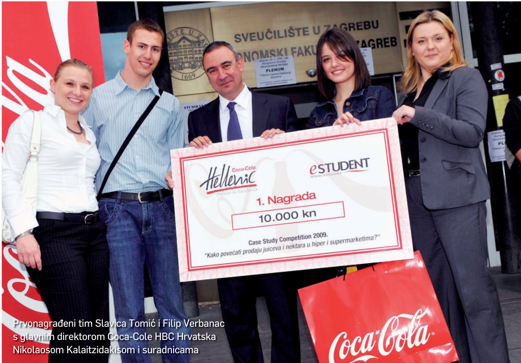 Coca-Cola nagradila inovativna rješenja studenata ekonomije