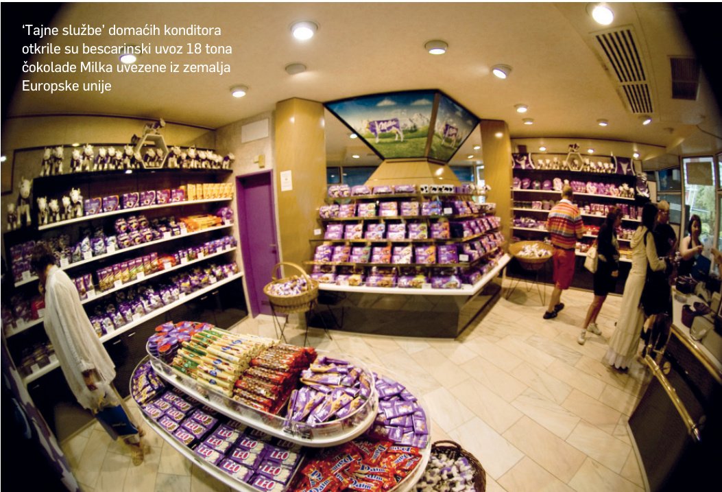 KONDITORI NA NOGAMA Trgovine preplavljene neocarinjenom Milkom